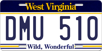 WV license plate DMU510