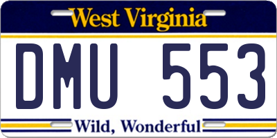 WV license plate DMU553
