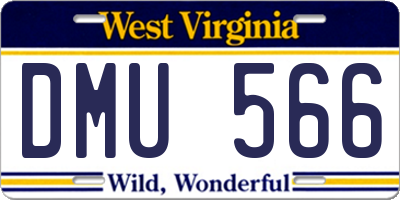 WV license plate DMU566