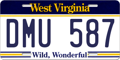 WV license plate DMU587