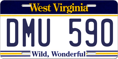WV license plate DMU590