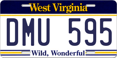 WV license plate DMU595