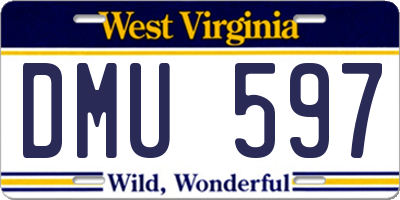 WV license plate DMU597