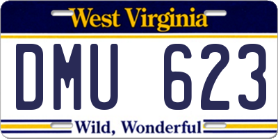 WV license plate DMU623