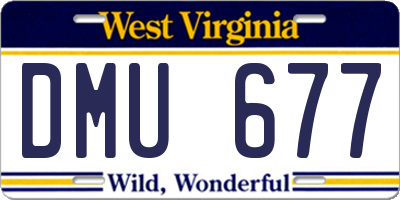 WV license plate DMU677