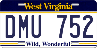 WV license plate DMU752