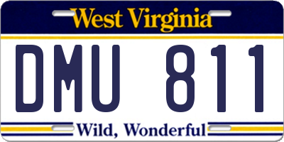 WV license plate DMU811