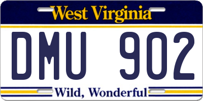WV license plate DMU902