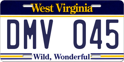 WV license plate DMV045