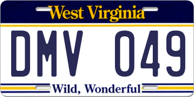 WV license plate DMV049