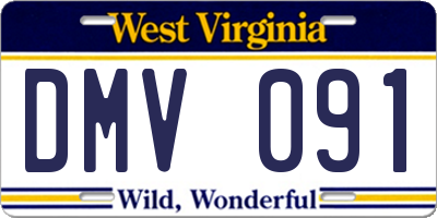 WV license plate DMV091