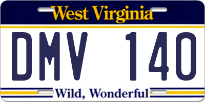 WV license plate DMV140
