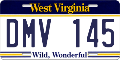 WV license plate DMV145