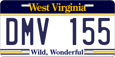 WV license plate DMV155