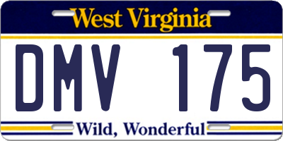 WV license plate DMV175
