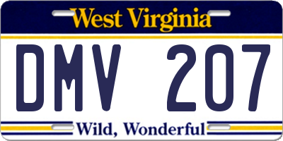 WV license plate DMV207