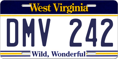 WV license plate DMV242