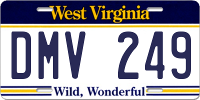 WV license plate DMV249