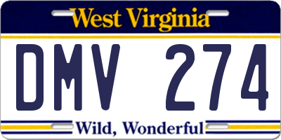 WV license plate DMV274