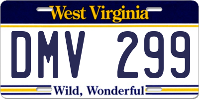 WV license plate DMV299