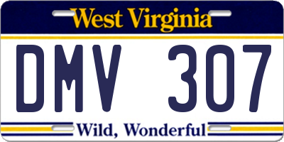 WV license plate DMV307