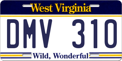 WV license plate DMV310