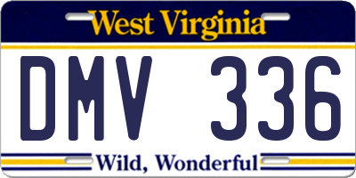WV license plate DMV336