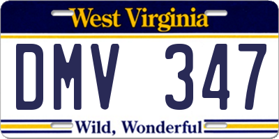 WV license plate DMV347