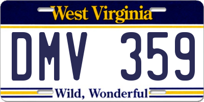 WV license plate DMV359