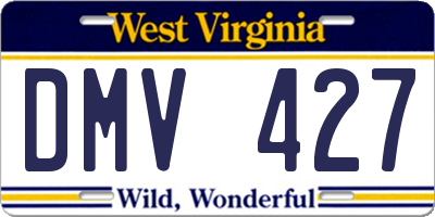 WV license plate DMV427