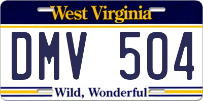 WV license plate DMV504