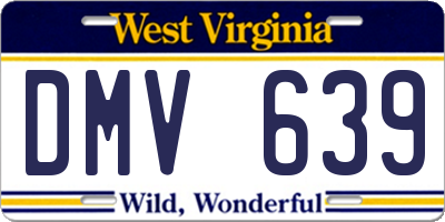 WV license plate DMV639