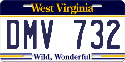 WV license plate DMV732