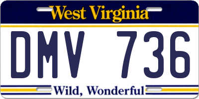 WV license plate DMV736