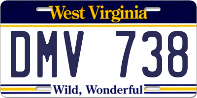 WV license plate DMV738