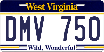 WV license plate DMV750