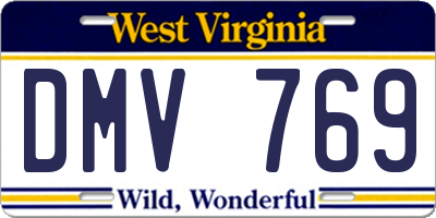WV license plate DMV769