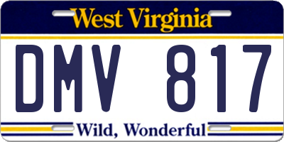 WV license plate DMV817