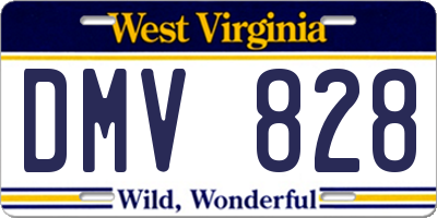 WV license plate DMV828