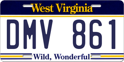 WV license plate DMV861