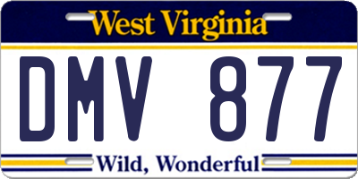 WV license plate DMV877