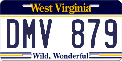 WV license plate DMV879