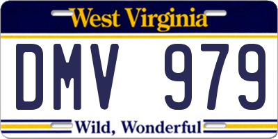 WV license plate DMV979