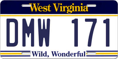 WV license plate DMW171