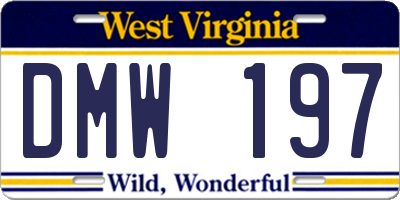 WV license plate DMW197