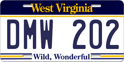 WV license plate DMW202
