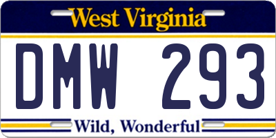 WV license plate DMW293