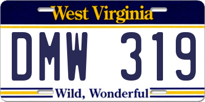 WV license plate DMW319
