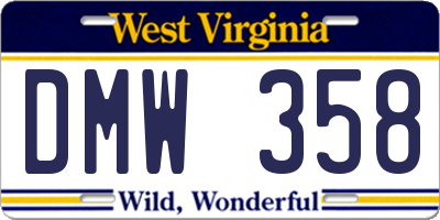 WV license plate DMW358