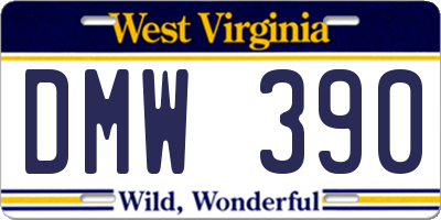 WV license plate DMW390